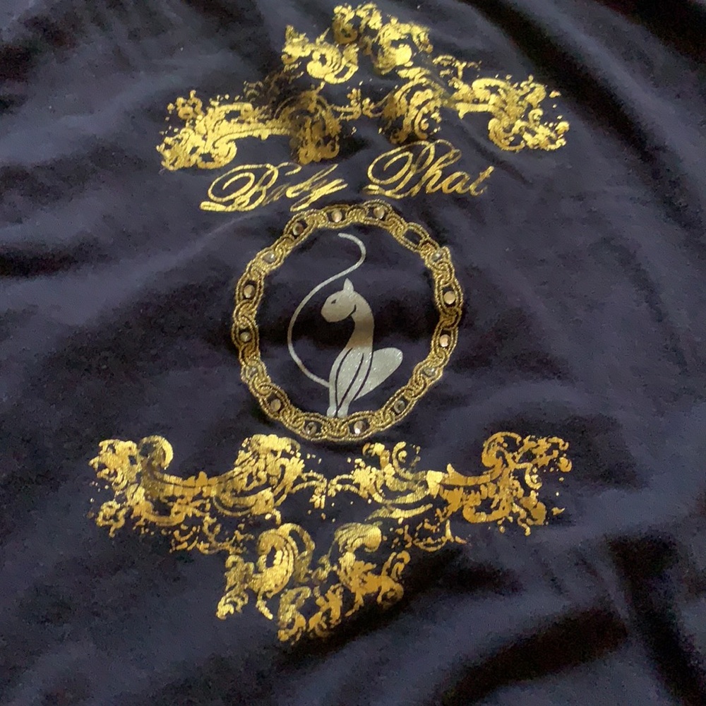 Y2K BABY PHAT TOP SZ S BLUE WITH GOLDEN LOGO PREOWNED VINTAGE - Picture 4 of 11